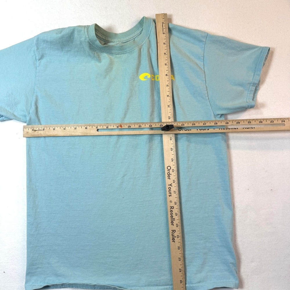 Costa TShirt Mens M Blue Logo Fish Swirl Ocean Outdoors Fishing Gorpcore - Picture 5 of 5